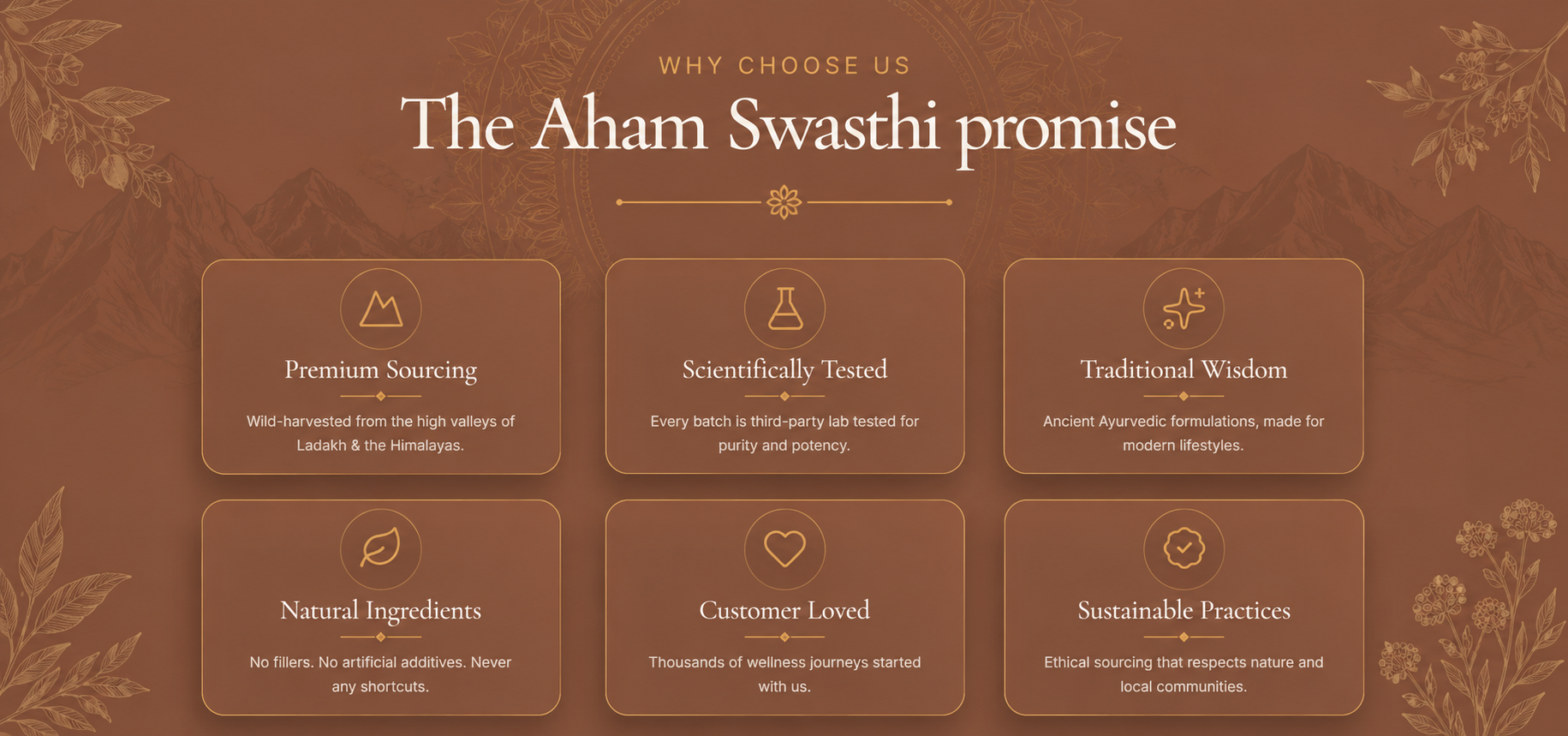 Why Choose Us — The Aham Swasthi Promise