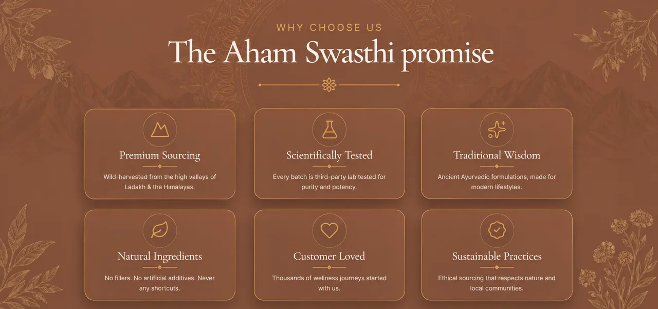 Why Choose Us — The Aham Swasthi Promise